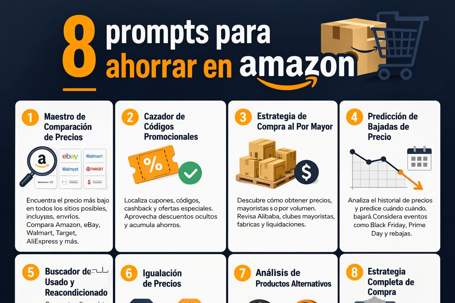 8 prompts de IA para ahorrar en Amazon | Vanguardízate