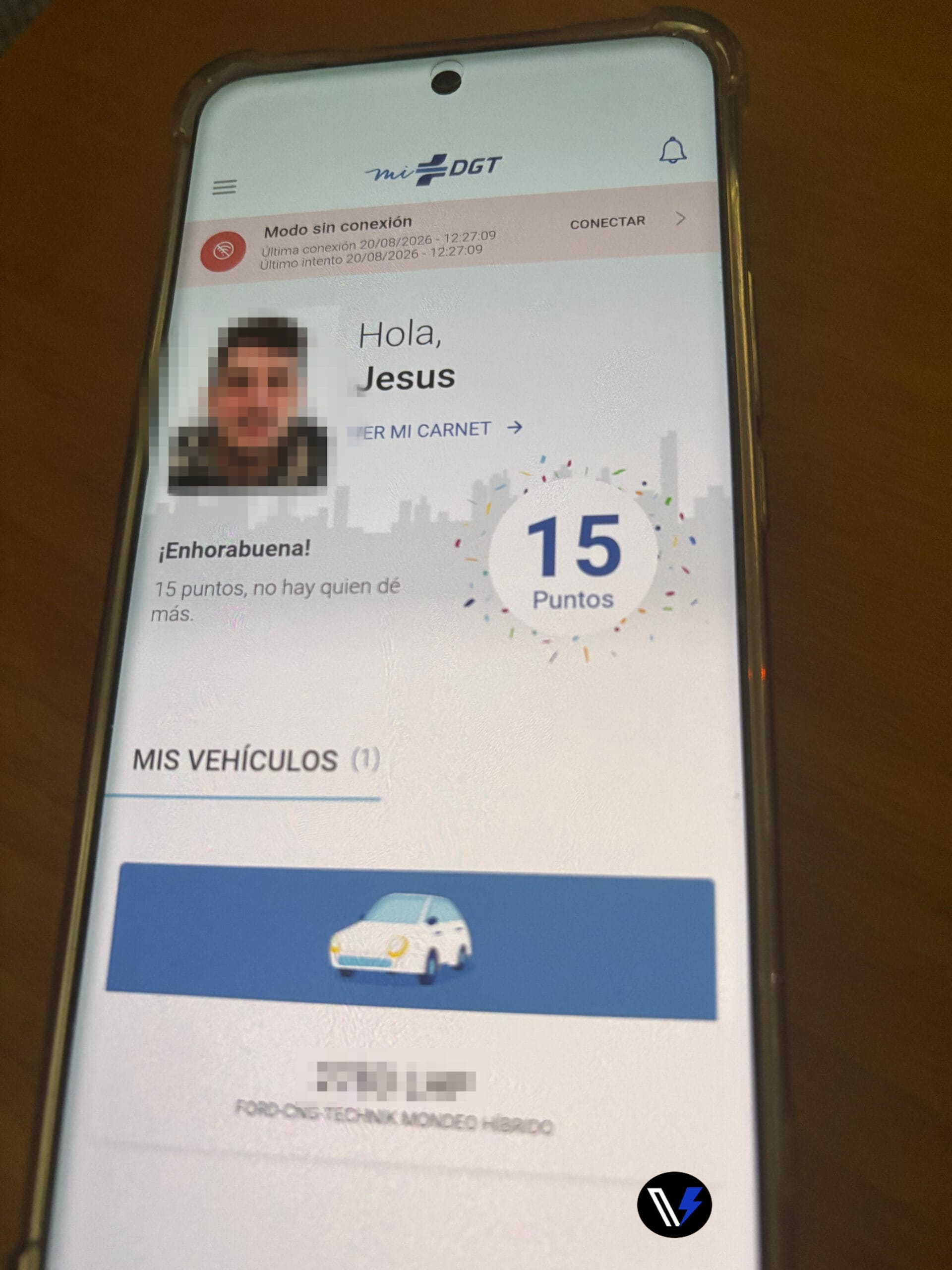 Mensaje de error Modo sin conexión en la aplicación miDGT.